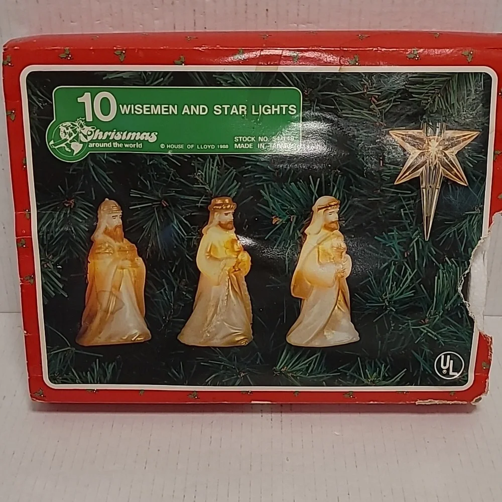 Vintage Christmas Wisemen and Stars Blowmold Light